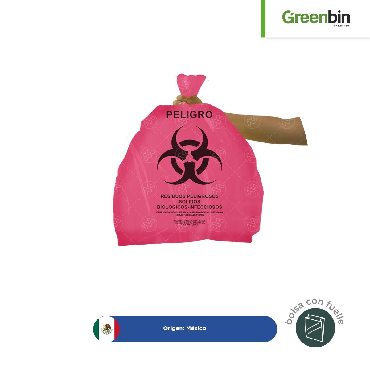 bolsa rpbi con fuelle greenbin roja 001