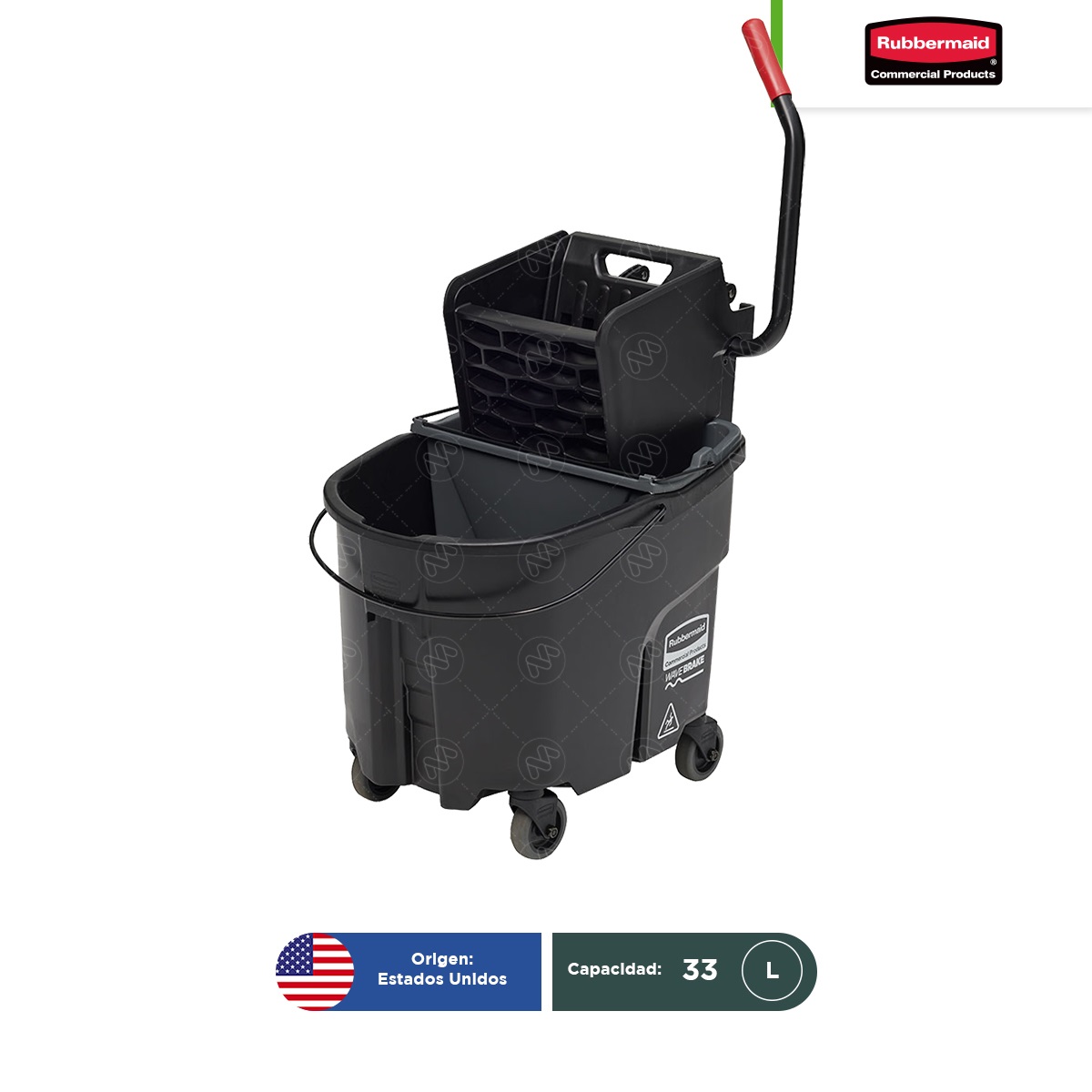 combo cubeta con exprimidor presion lateral cubo agua sucia rubbermaid 35 qt negro 001