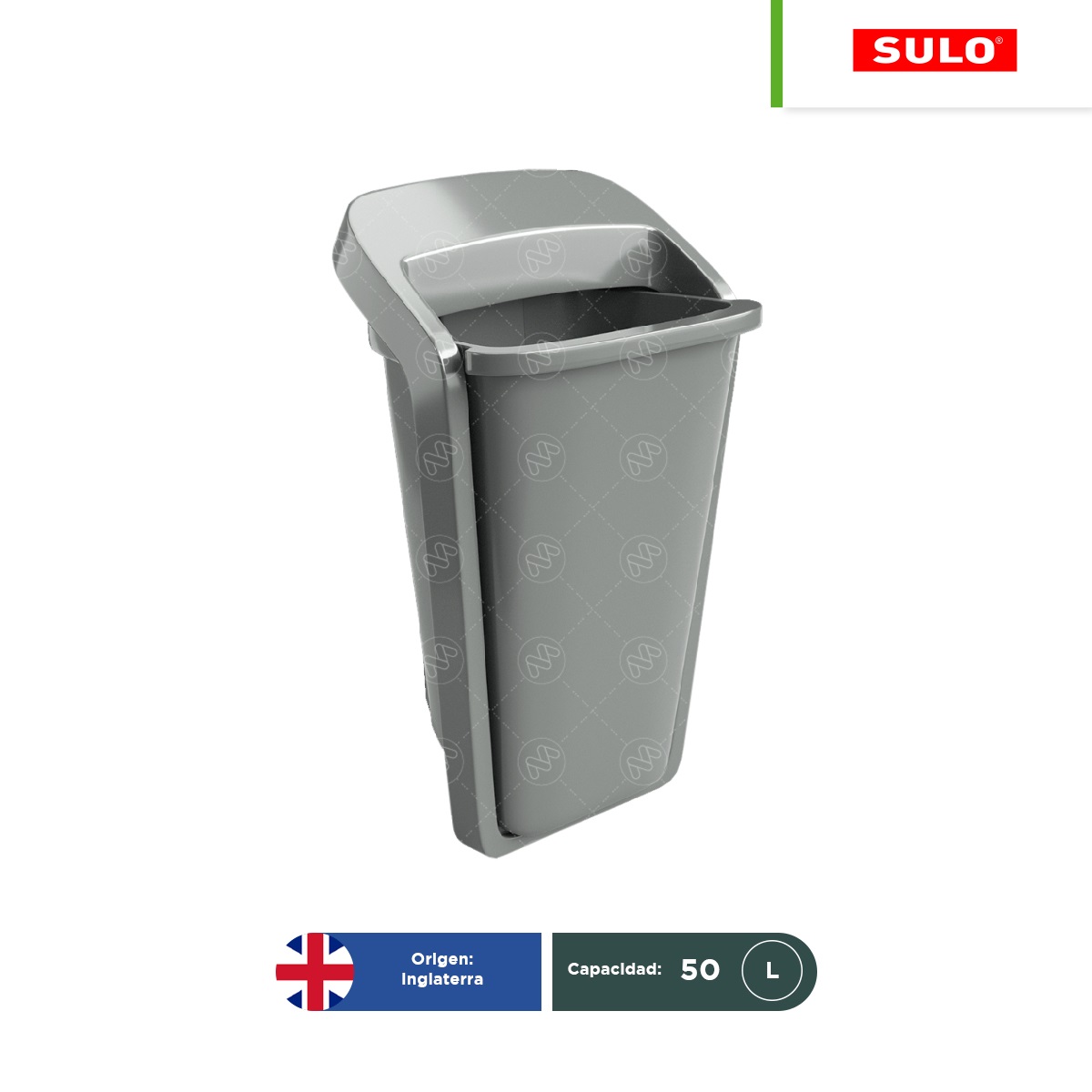 papelera urbana sulo citymate elegant 50 l gris 001