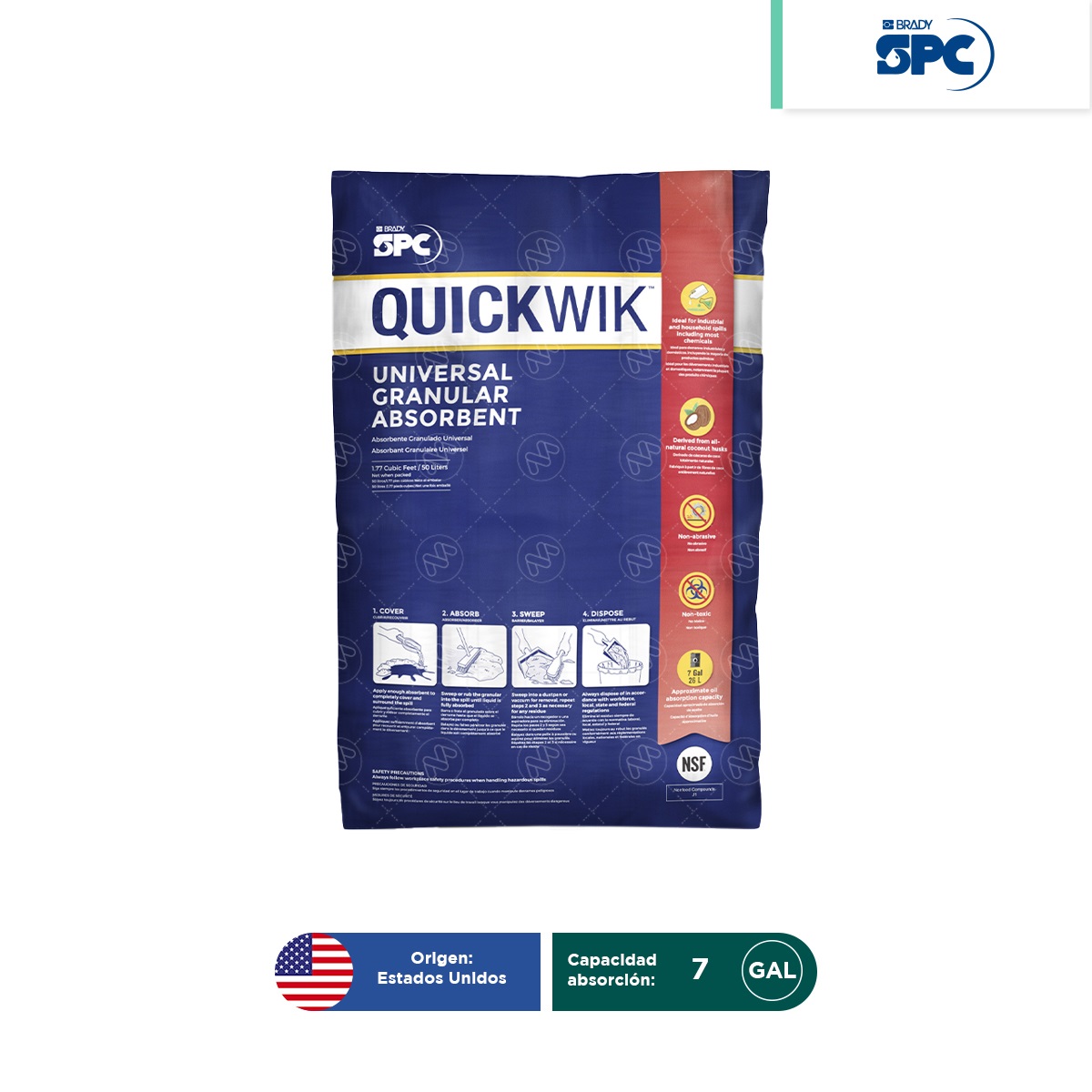 absorbente granular fibra de coco quickwik 7 gal 001