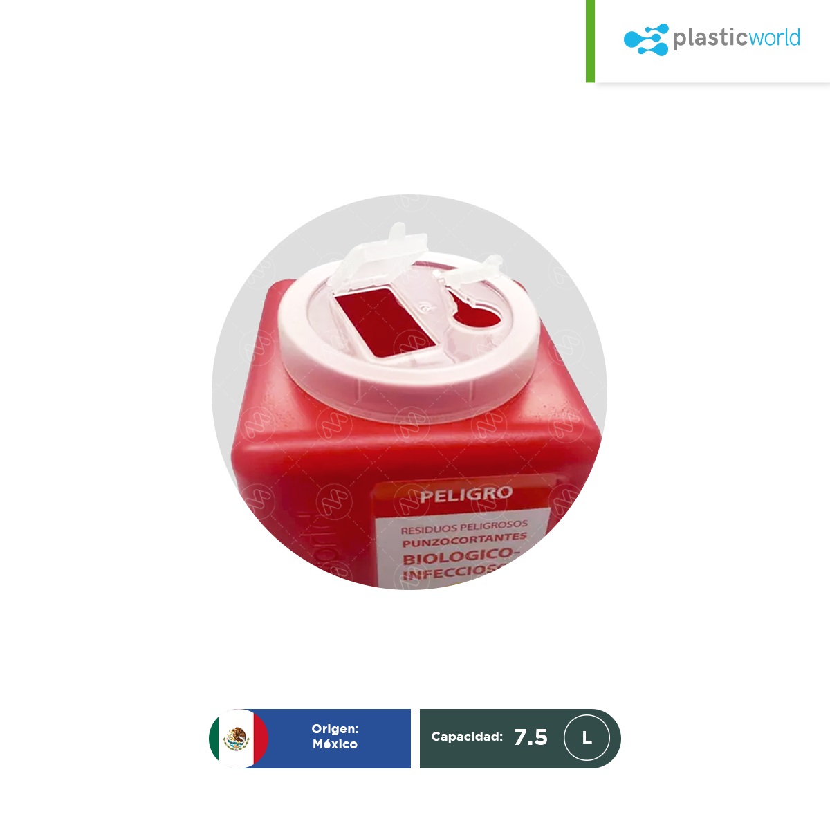 bote contenedor para punzocortantes plastic world 7 5 l 004