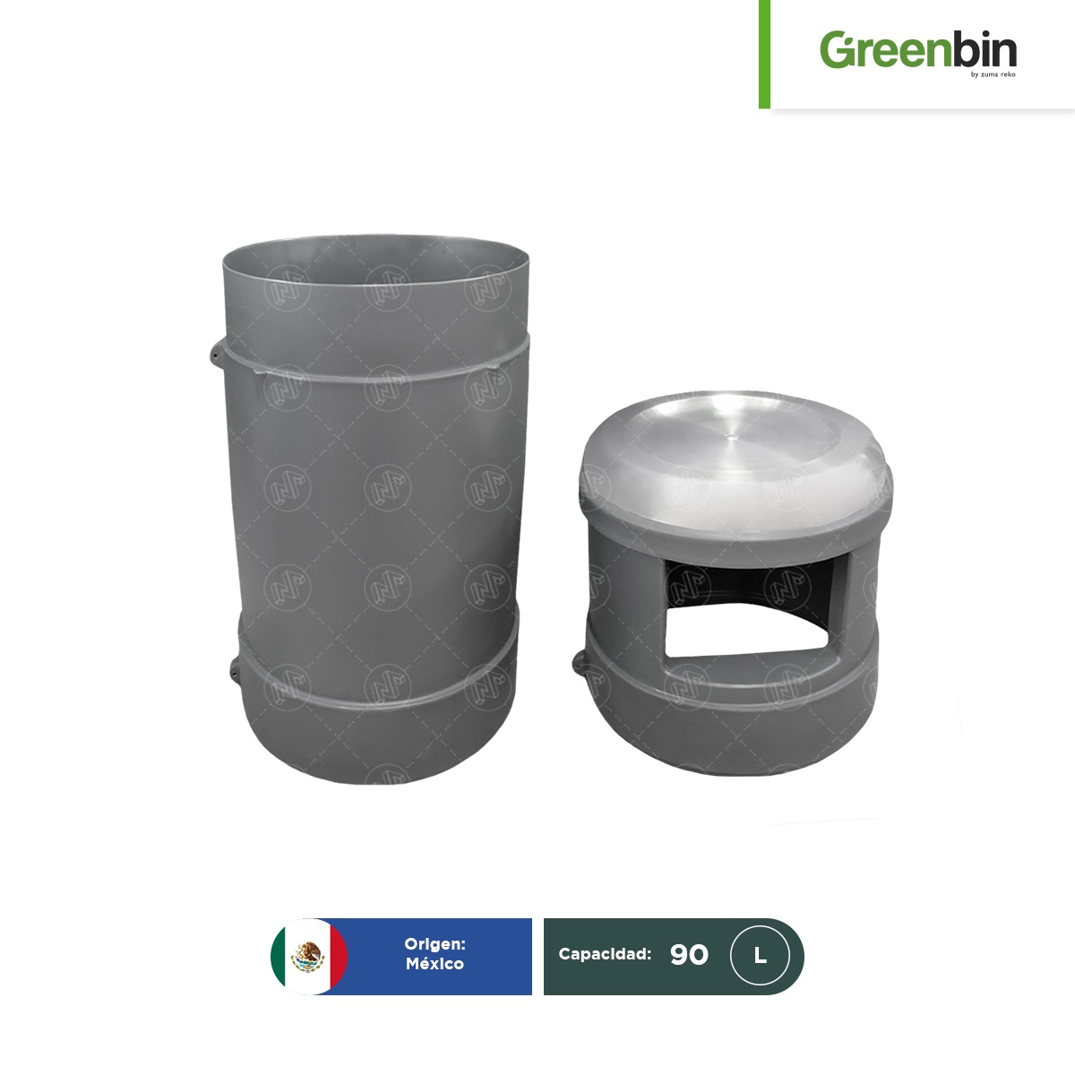 bote de basura con cenicero estilo tienda conveniencia greenbin 002