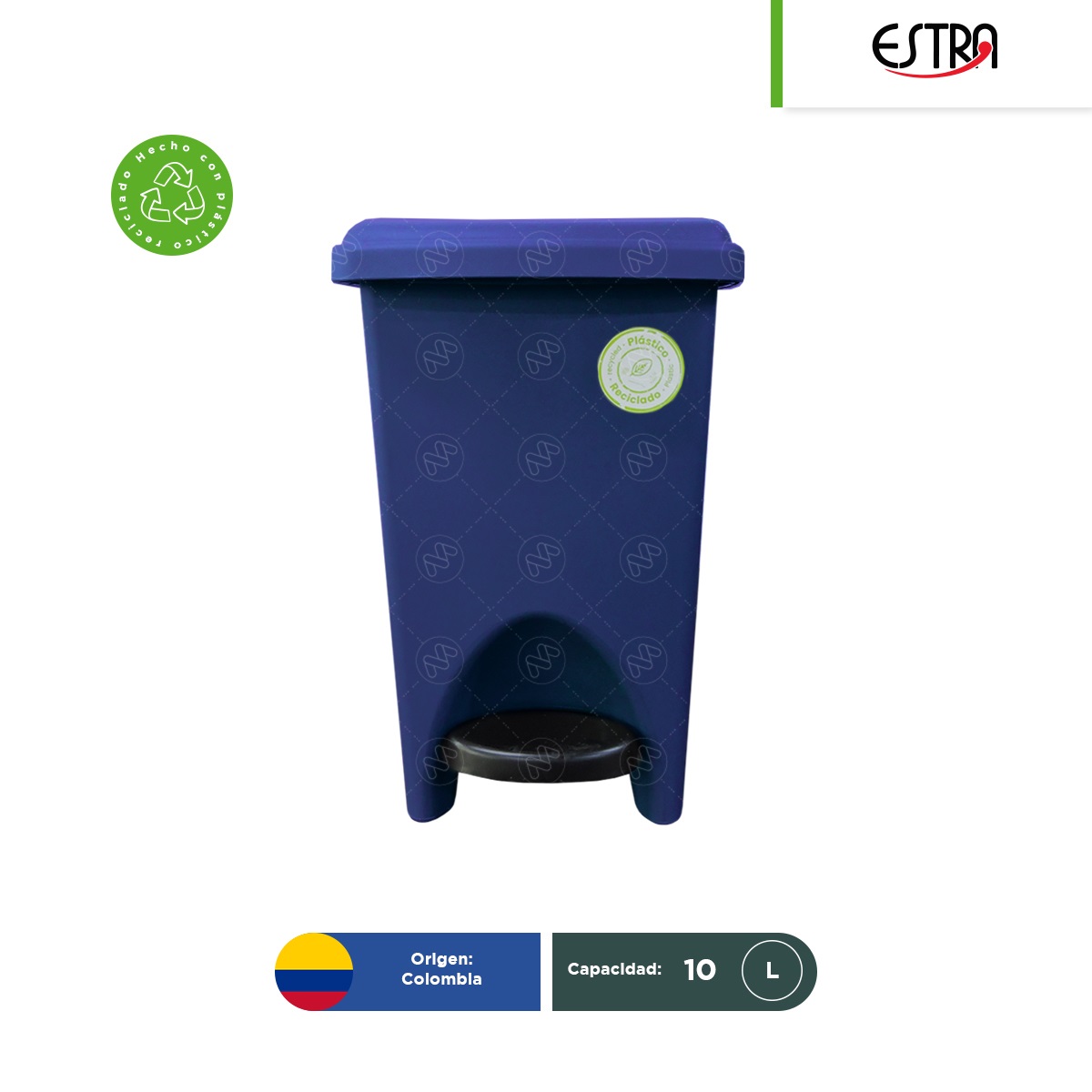 bote de basura con pedal estra mr 10 l azul 002