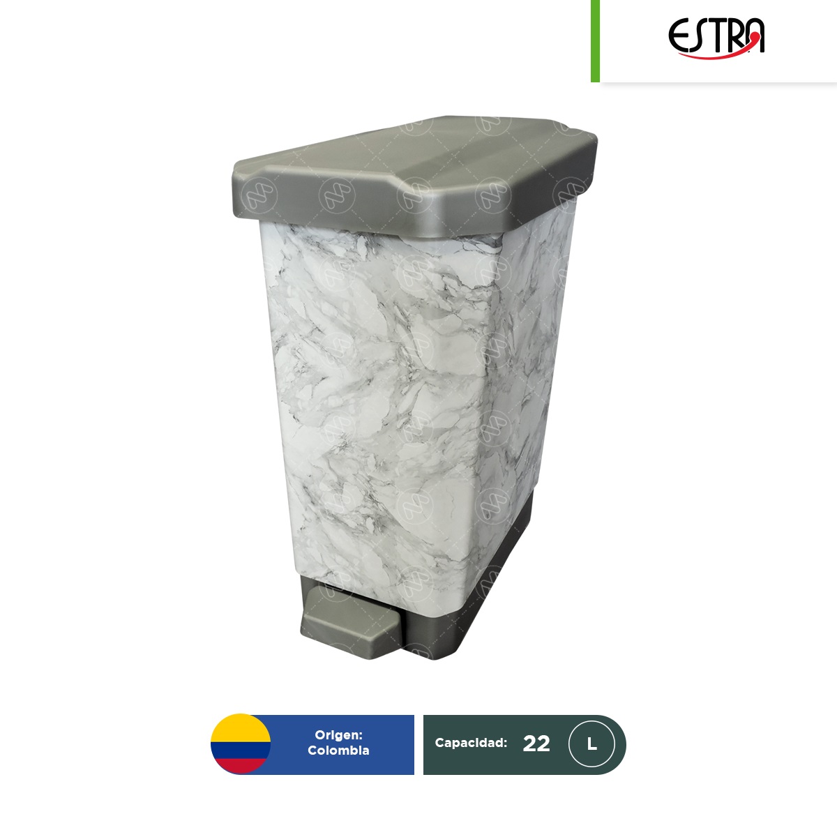 bote de basura con pedal estrabins iml marmol 22 l 001