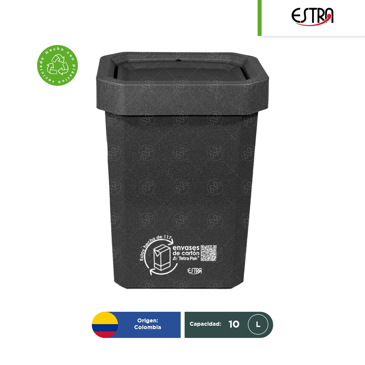 bote de basura con tapa vaiven estra ecobins 10 l gris 002