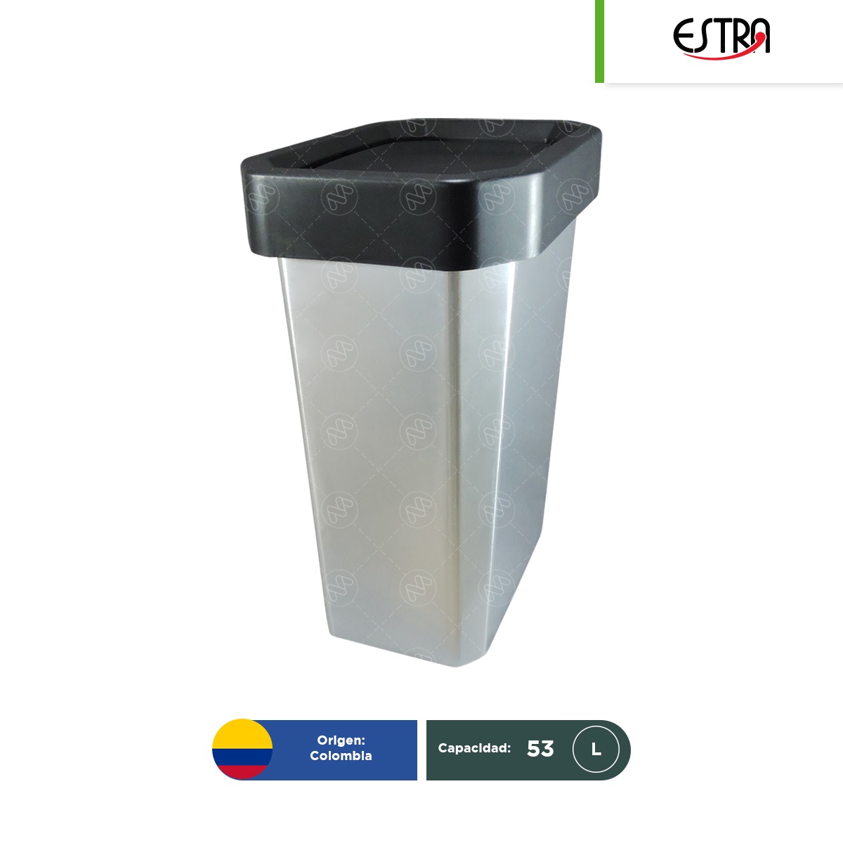 bote de basura con tapa vaiven estrabins iml 53 l negro 001