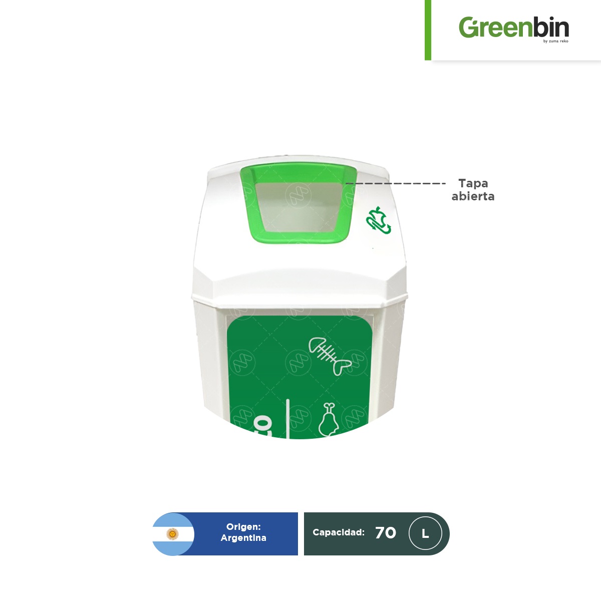 bote de basura tapa perforada greenbin 70 l 003