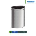 bote para basura de acero inoxidable tapa perforada tramontina tipo d 49 l 001