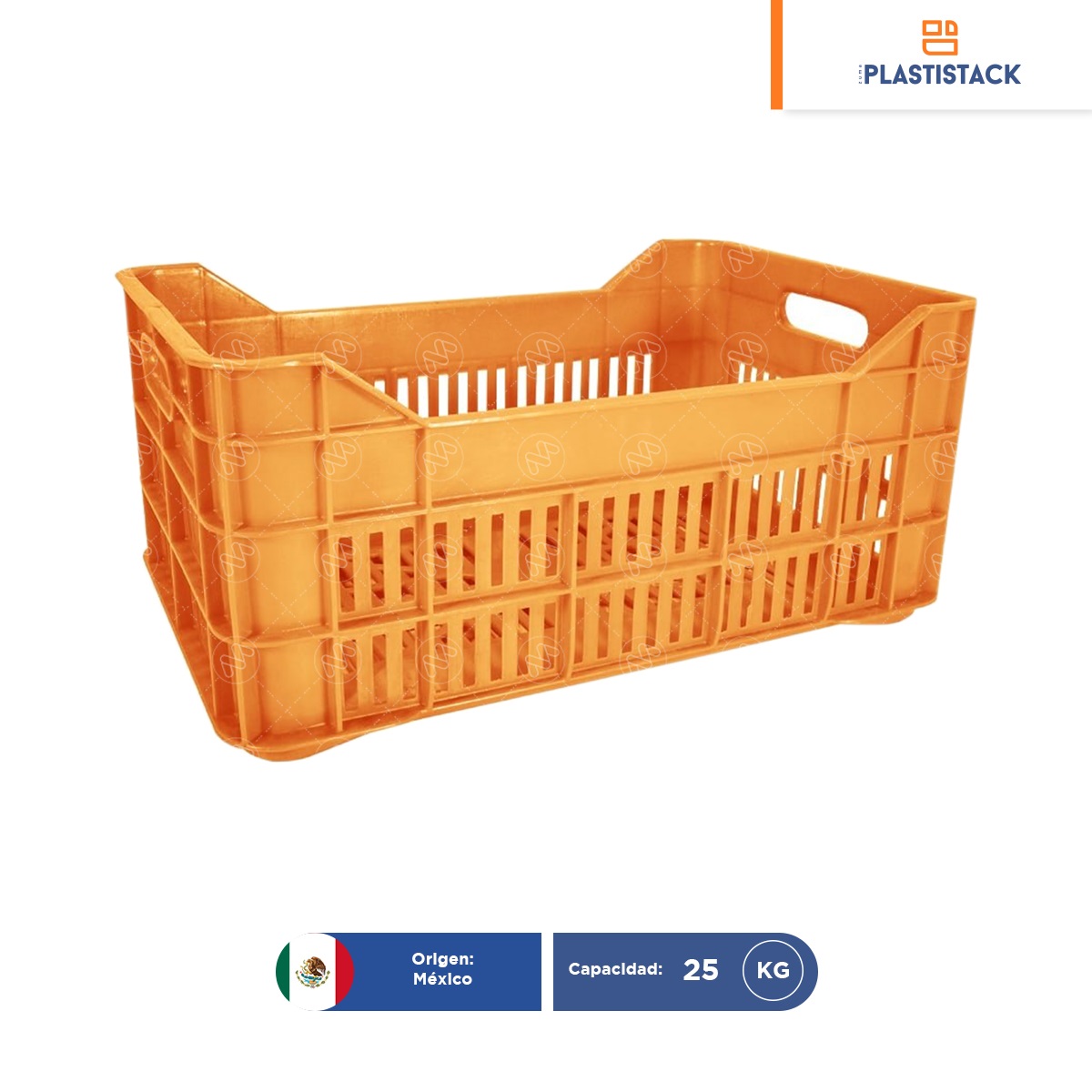 caja de plastico agricola mediana calada virgen naranja 001