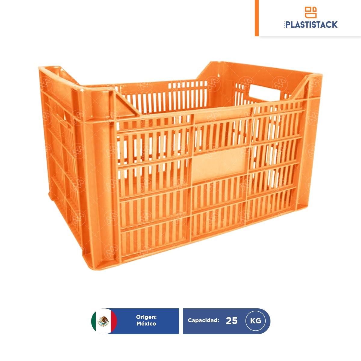 caja de plastico bananera calada virgen naranja 001