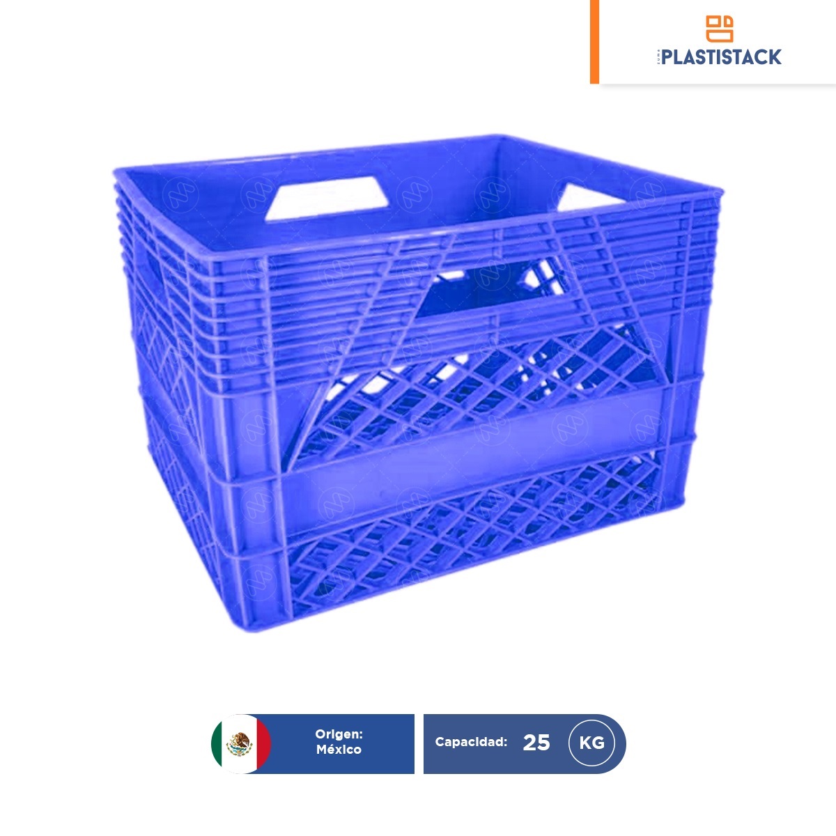 caja de plastico lechera calada 20 l azul 001