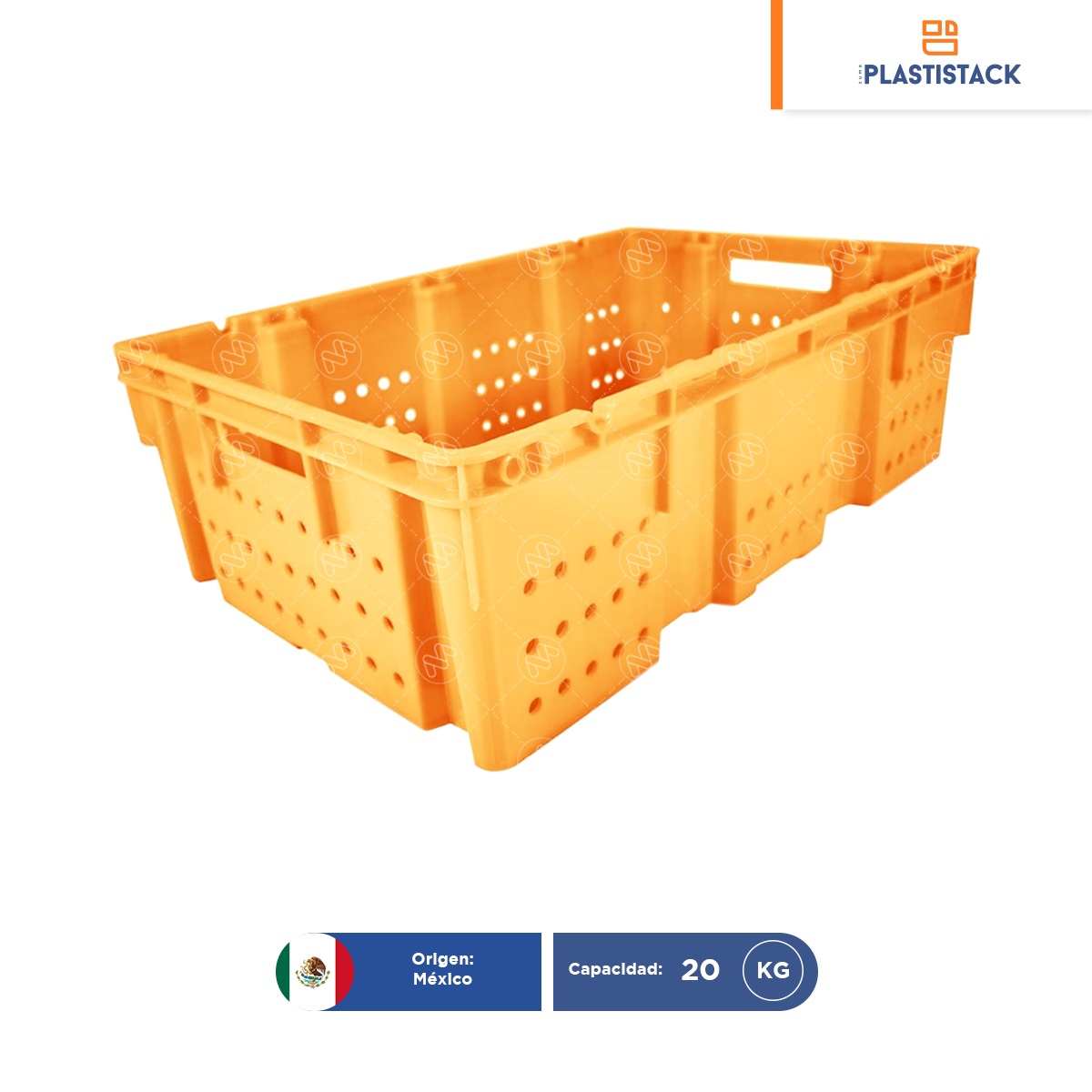 caja de plastico multicontenedor calado virgen naranja 001