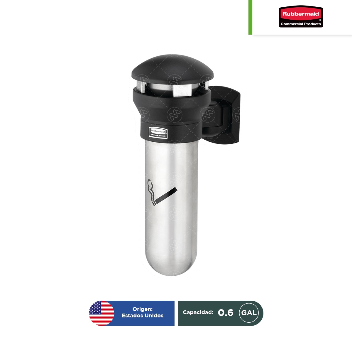 cenicero para pared de acero inoxidable rubbermaid infinity 0 6 gal 002