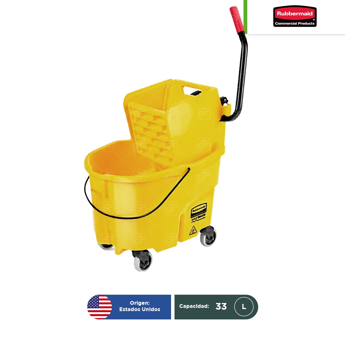 combo cubeta con exprimidor presion lateral rubbermaid 35 qt amarillo 001