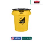 contenedor brute con tapa negra rubbermaid 20 gal amarillo spc 001