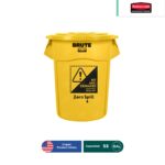 contenedor brute con tapa rubbermaid 32 gal amarillo 001