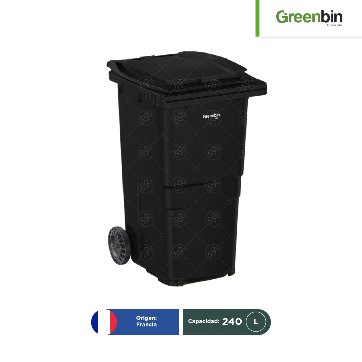 contenedor con 2 ruedas greenbin 240 l negro 001