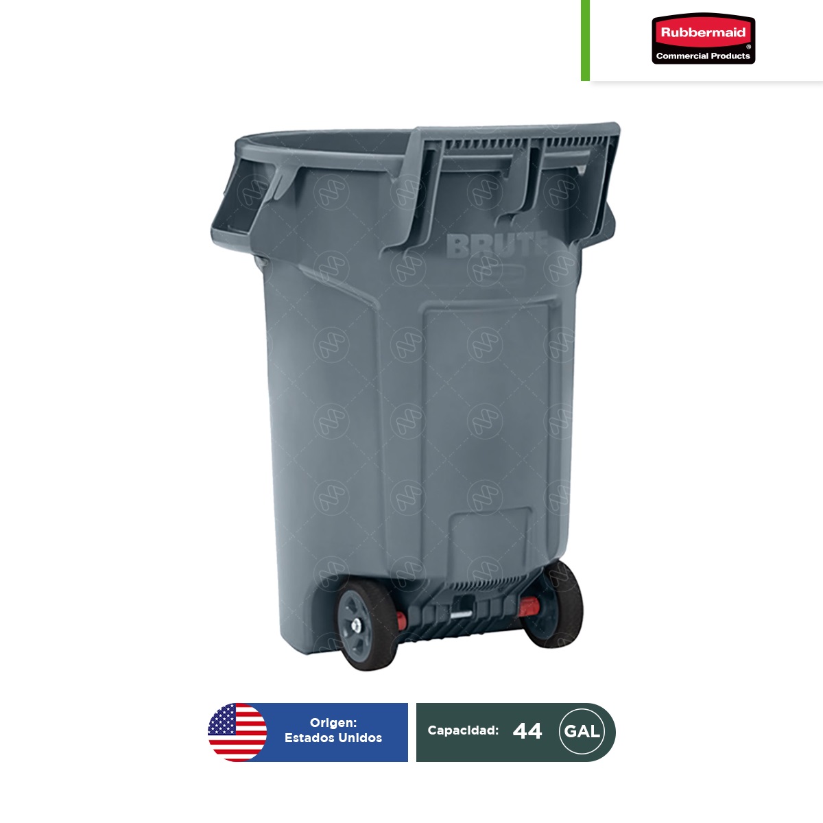 contenedor con 2 ruedas para basura rubbermaid brute 44 gal gris 002