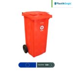 contenedor con 2 ruedas plastik gogic 120 l rojo rpbi 001