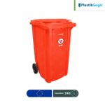 contenedor con 2 ruedas plastik gogic 240 l rojo rpbi 001