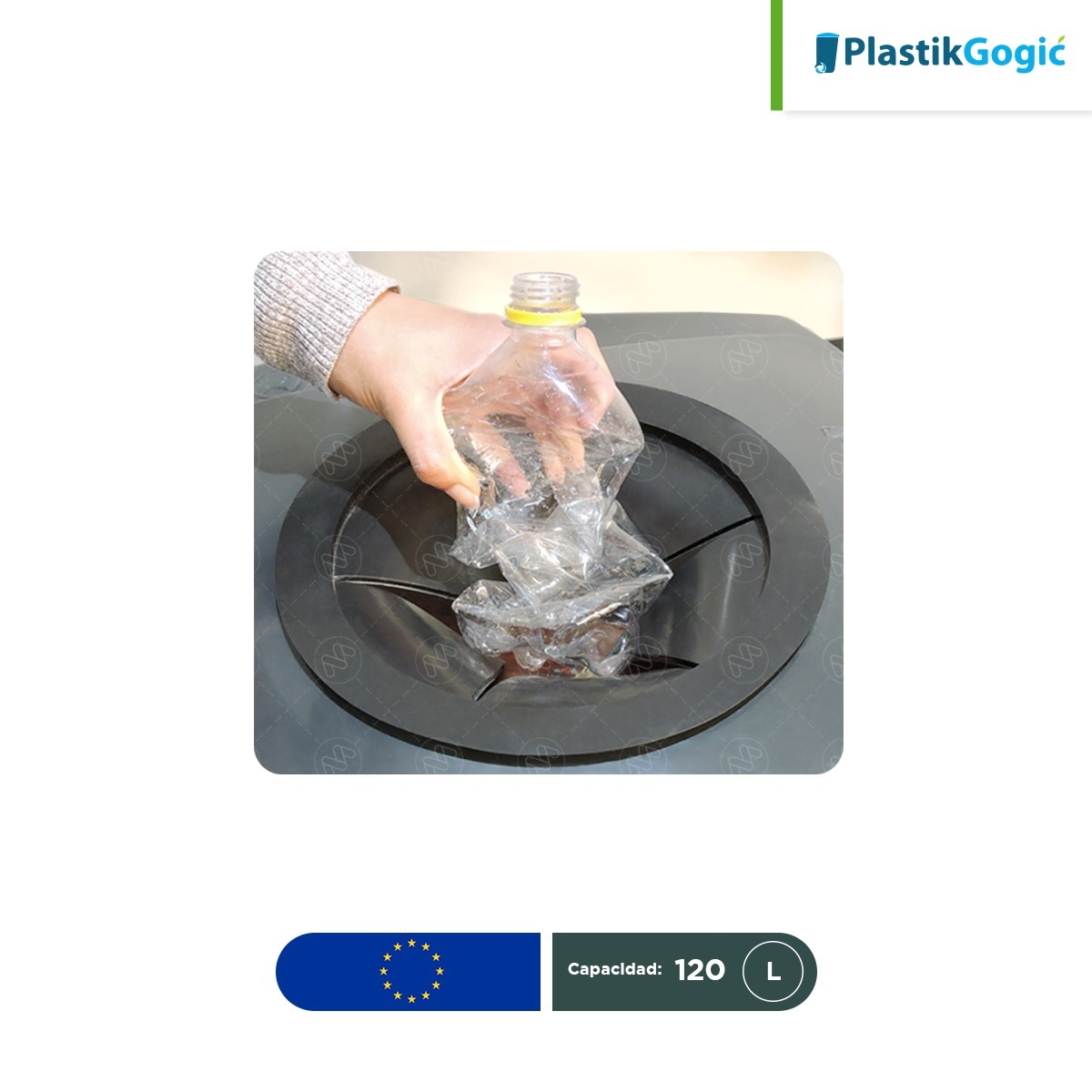 contenedor con 2 ruedas plastik gogic tapa con accesorio 001