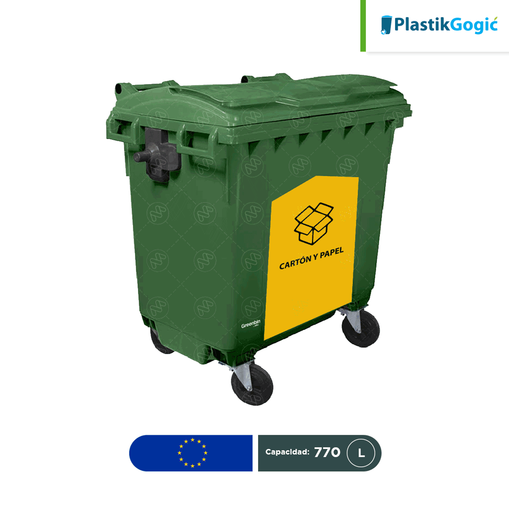 contenedor con 4 ruedas gubernamental 770 l plastik gogic verde 002