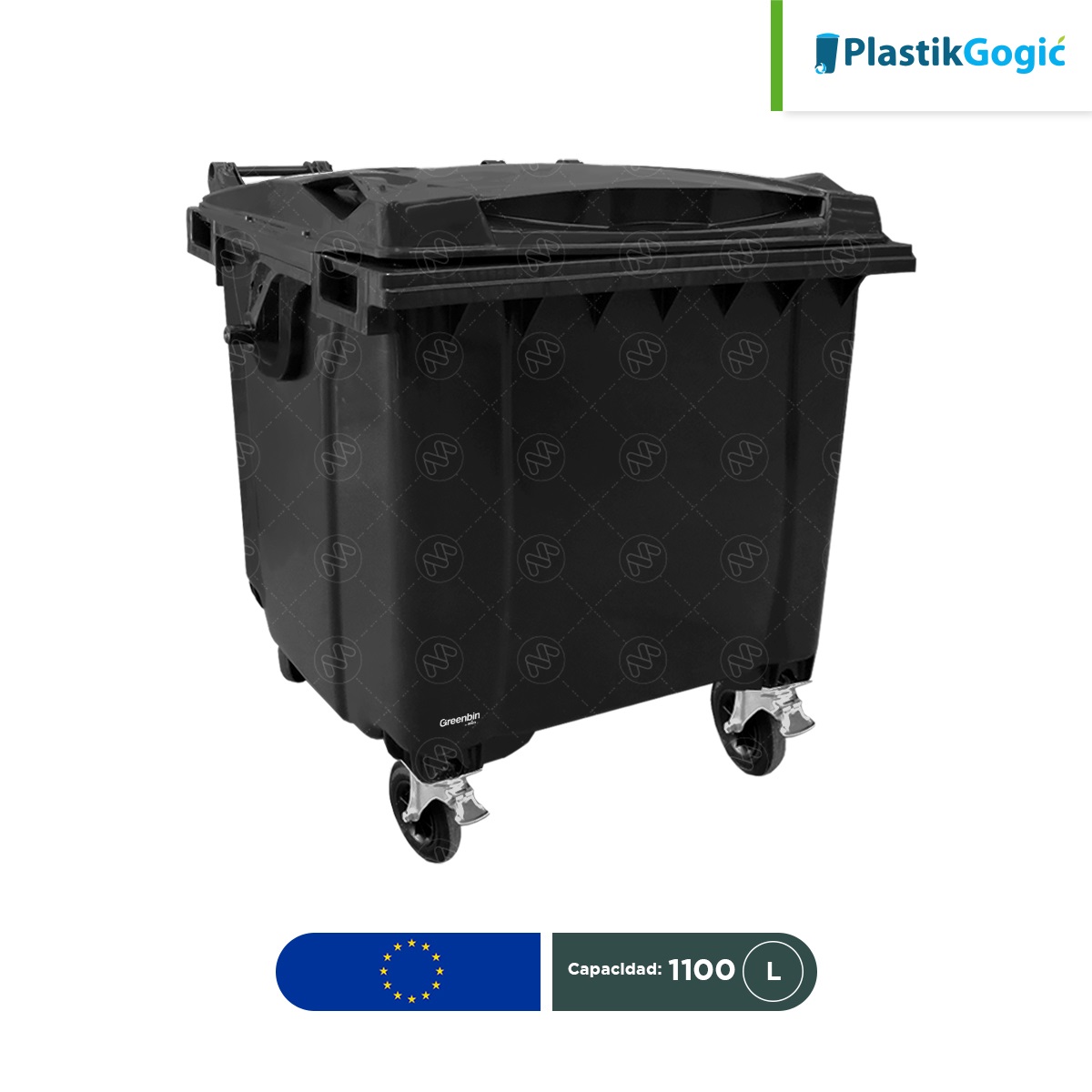 contenedor con 4 ruedas plastik gogic 1100 l gris 001