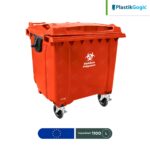 contenedor con 4 ruedas plastik gogic 1100 l rpbi rojo 001