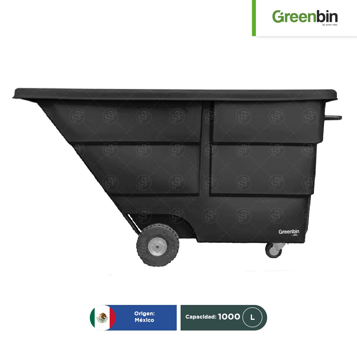 contenedor de volte y carga volcador 1000 greenbin negro 001