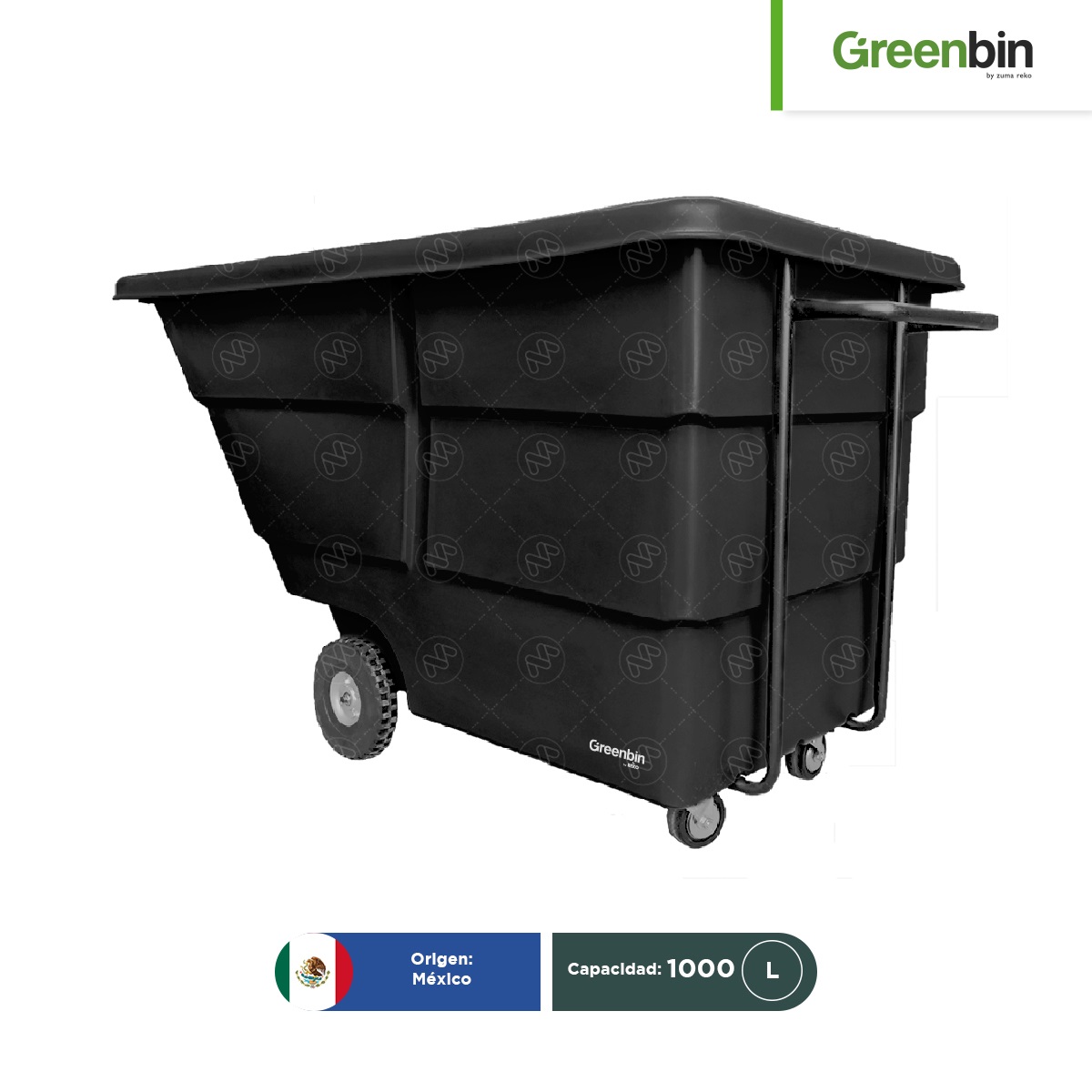 contenedor de volte y carga volcador 1000 greenbin negro 002