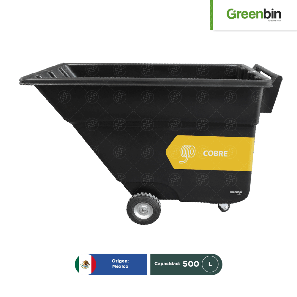 contenedor de volte y carga volcador 500 greenbin negro etiquetas 001
