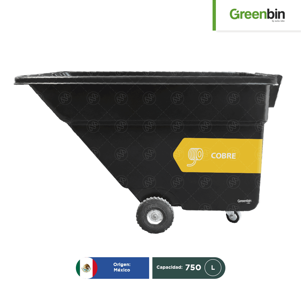 contenedor de volte y carga volcador 750 greenbin negro etiquetas 001