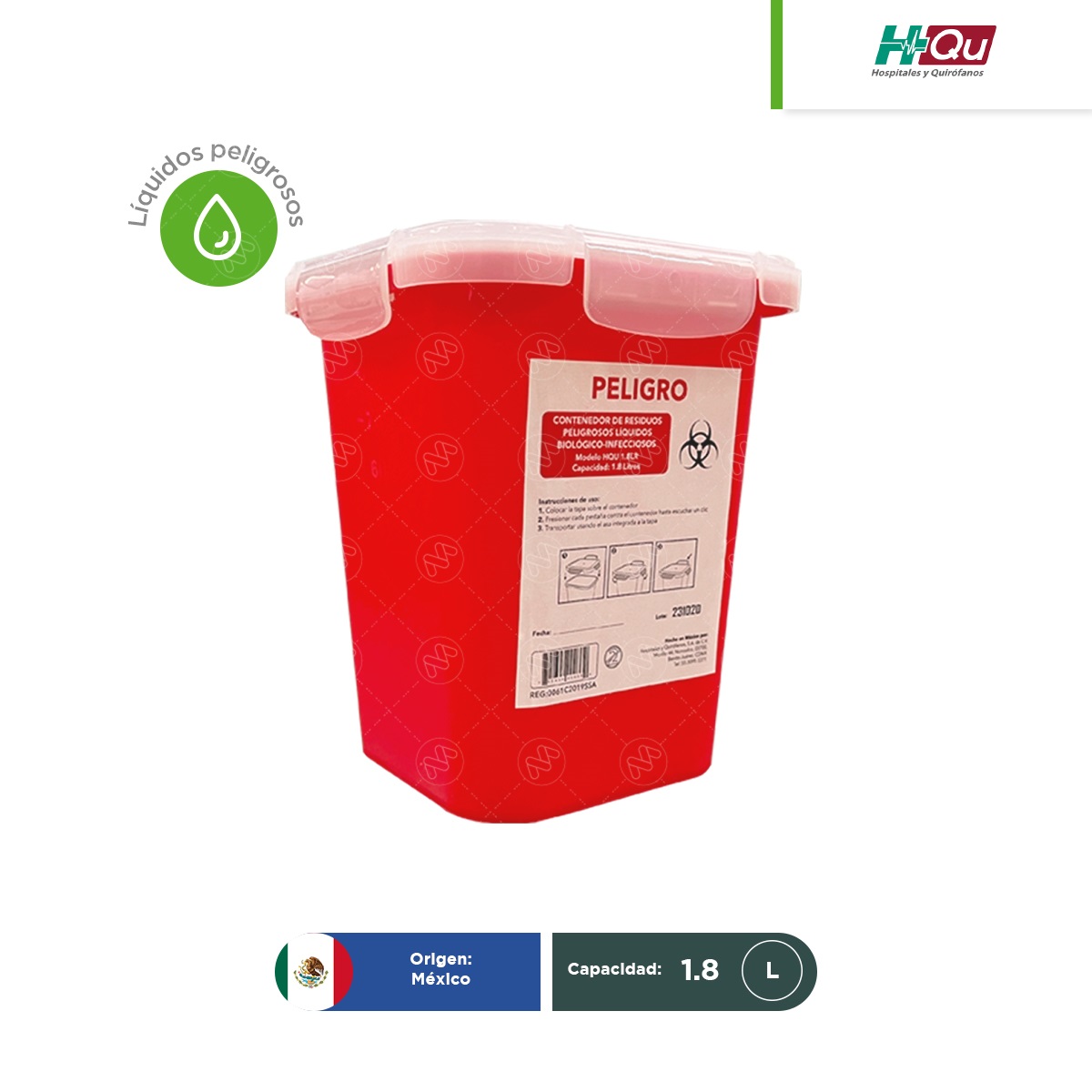 contenedor para liquidos rpbi hqu 1 8 l rojo 001