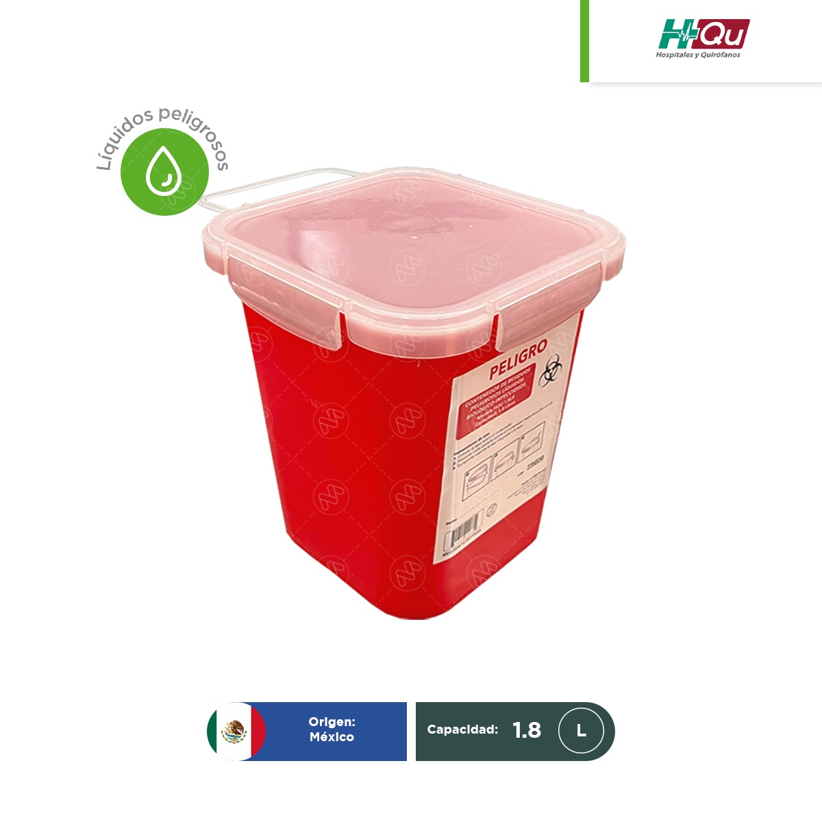 contenedor para liquidos rpbi hqu 1 8 l rojo 002