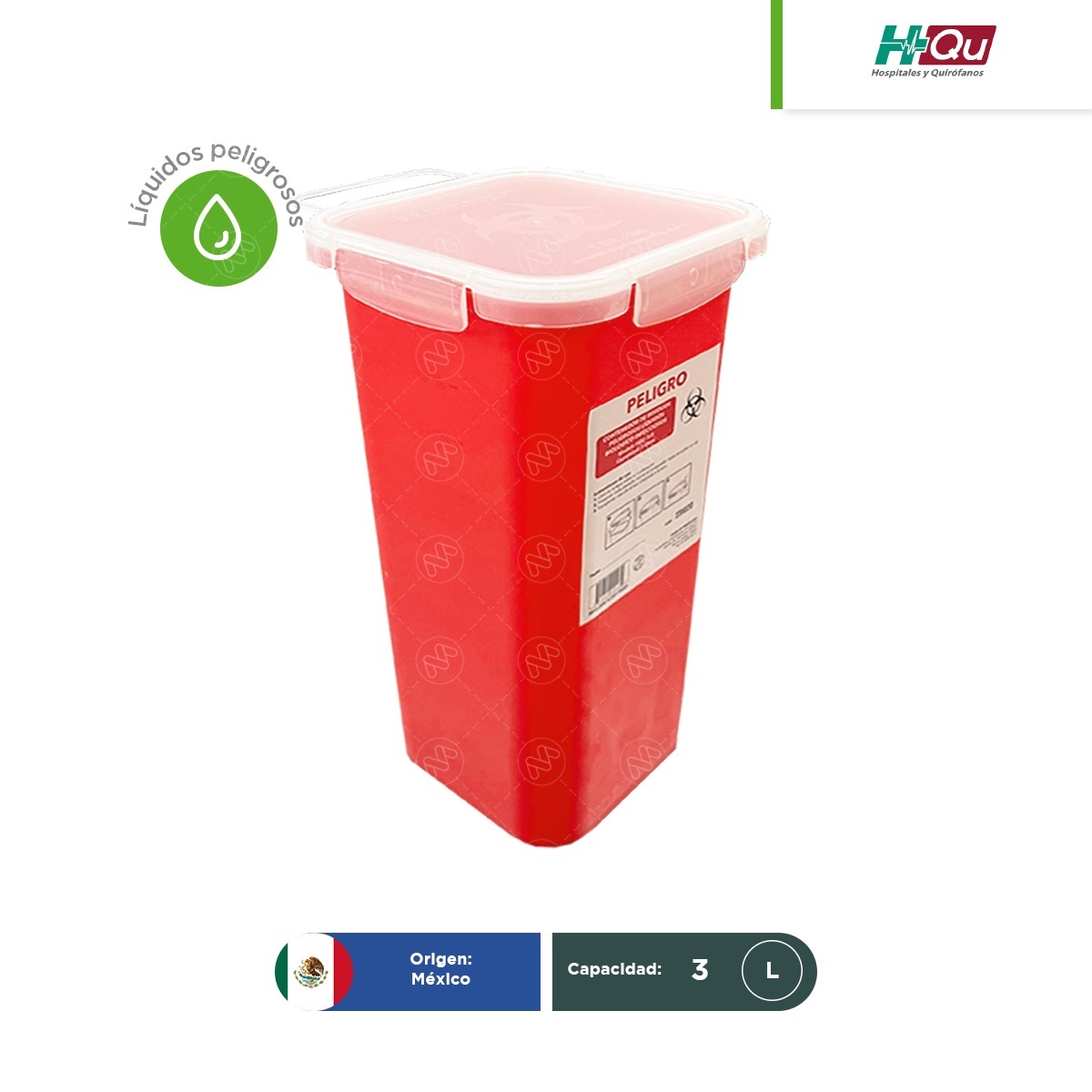 contenedor para liquidos rpbi hqu 3 l rojo 002