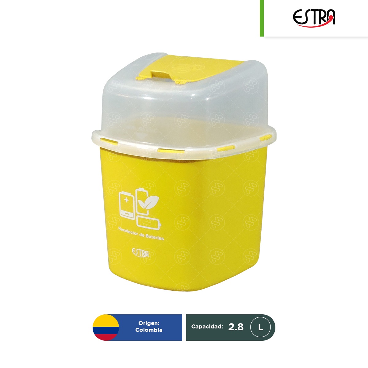 contenedor para pilas usadas estra 2 8 l amarillo 002