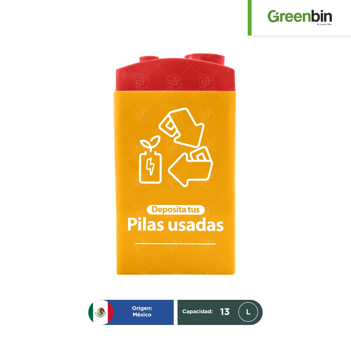 contenedor para pilas usadas probattery 13 l greenbin 001 1