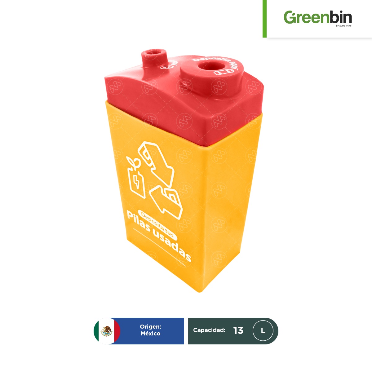 contenedor para pilas usadas probattery 13 l greenbin 002 1