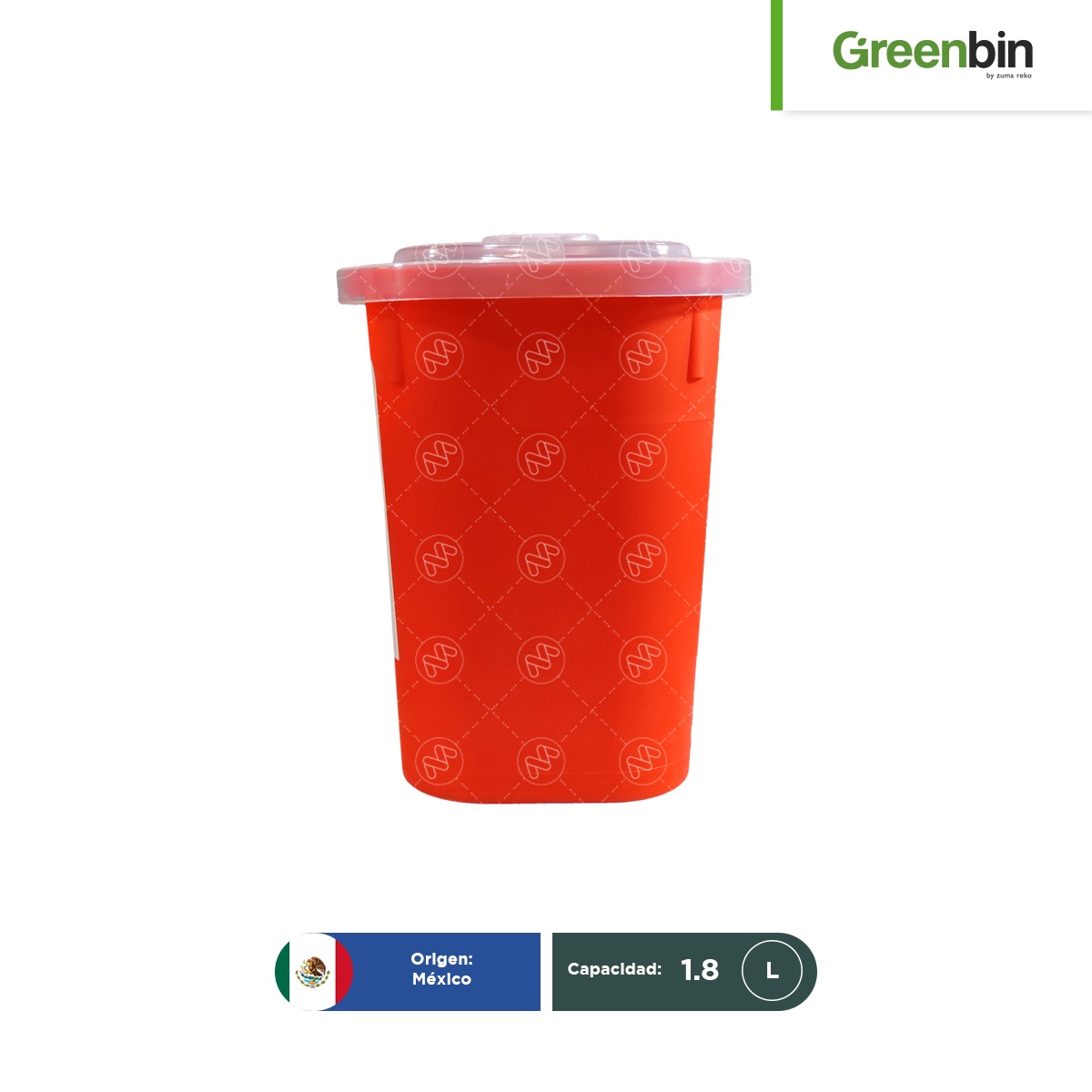 contenedor para punzo cortantes rojo greenbin 1 8 l 002