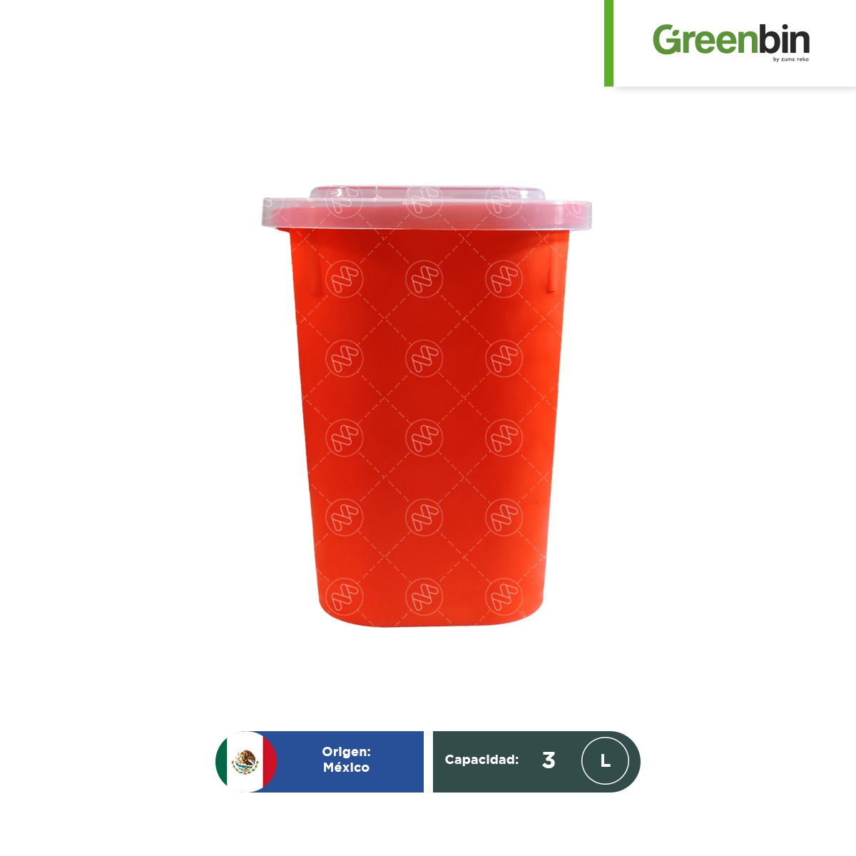 contenedor para punzo cortantes rojo greenbin 3 l 002