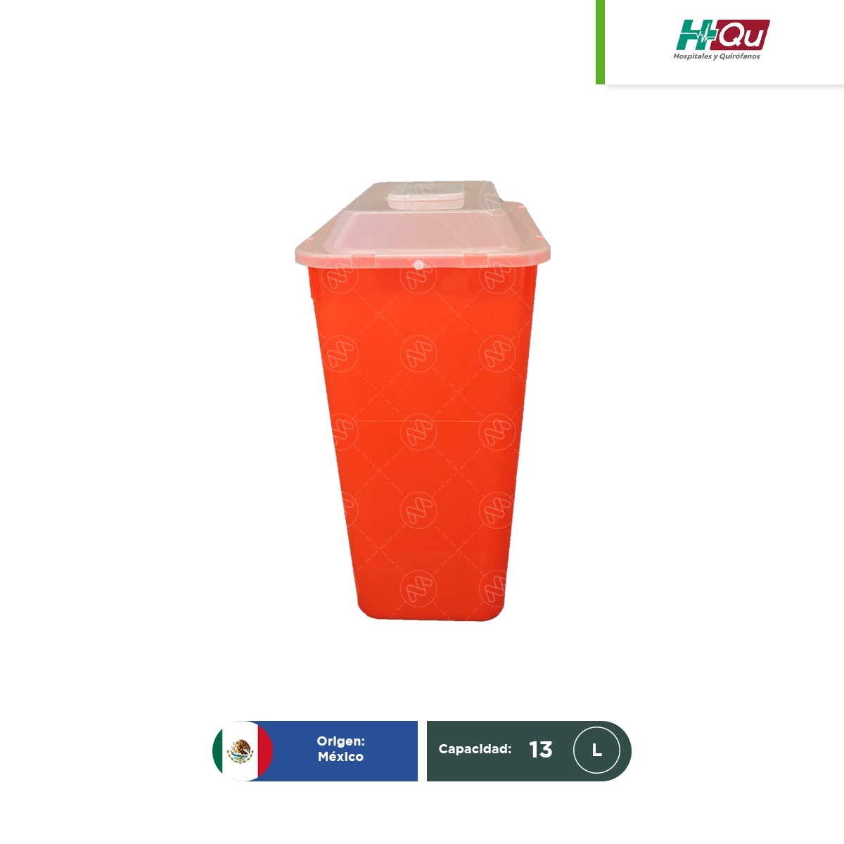 contenedor para punzocortantes hqu 13 l rojo 002