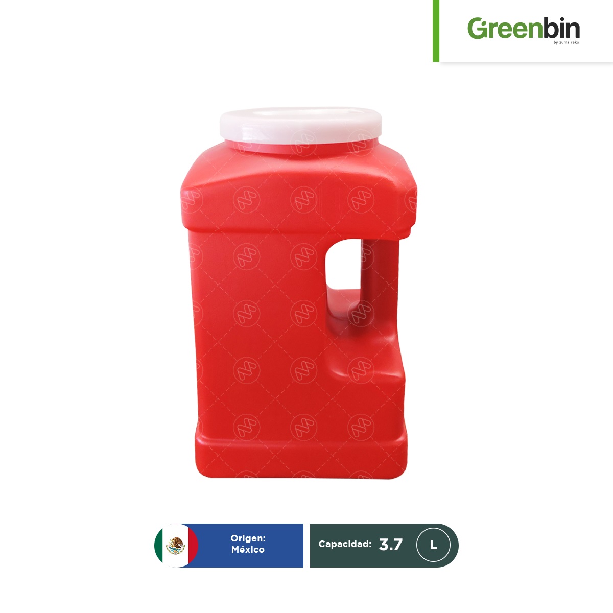 contenedor para punzocortantes rpbi rojo greenbin 3 7 l 002