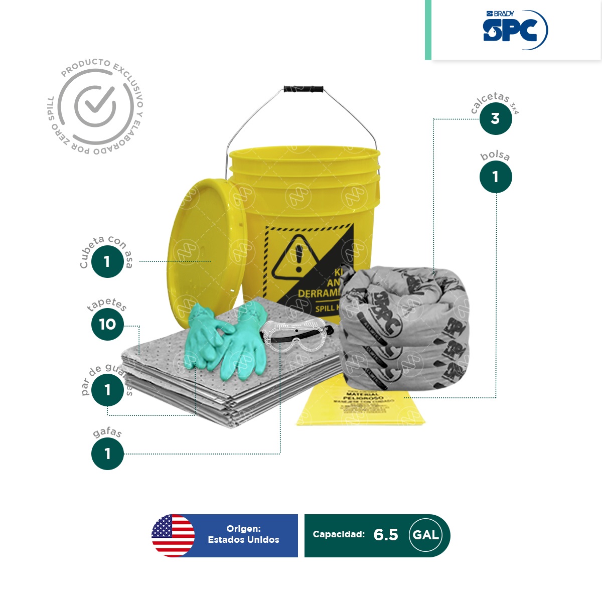 kit antiderrames portatil universal spc 6 5 gal 004