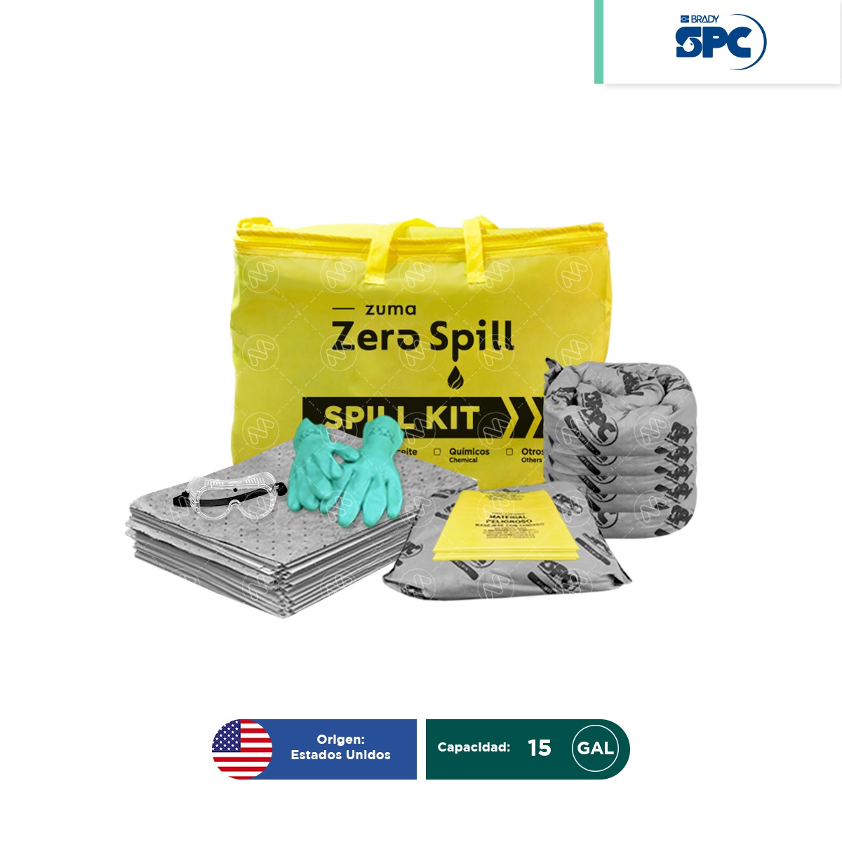 kit portatil antiderrames para respuesta a emergencias 15 gal universal spc 003