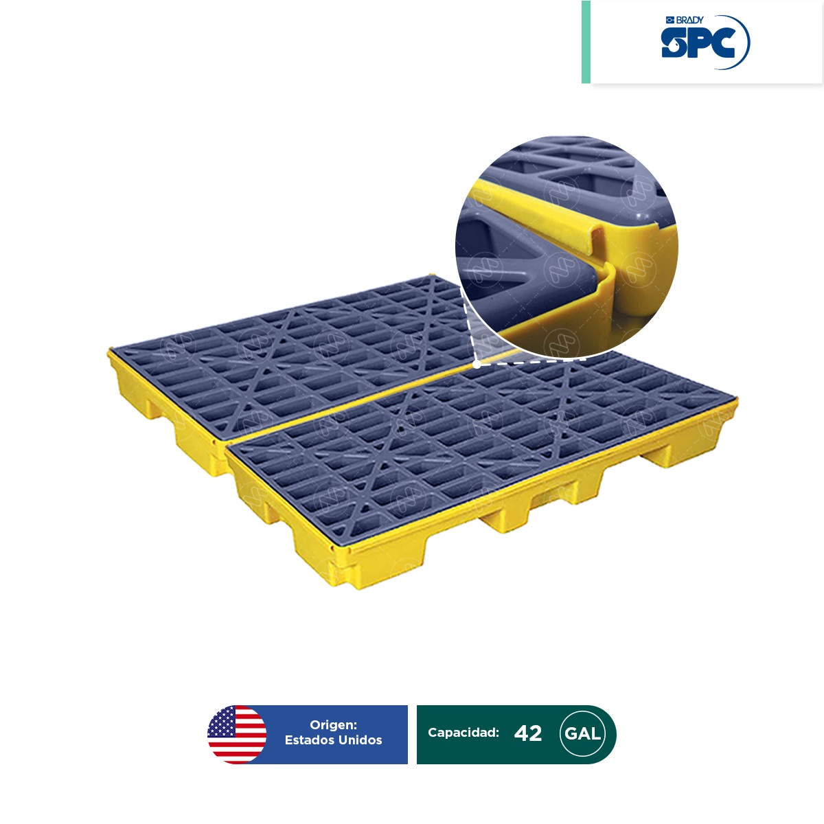 plataforma antiderrames modular para 4 tambos spc 004