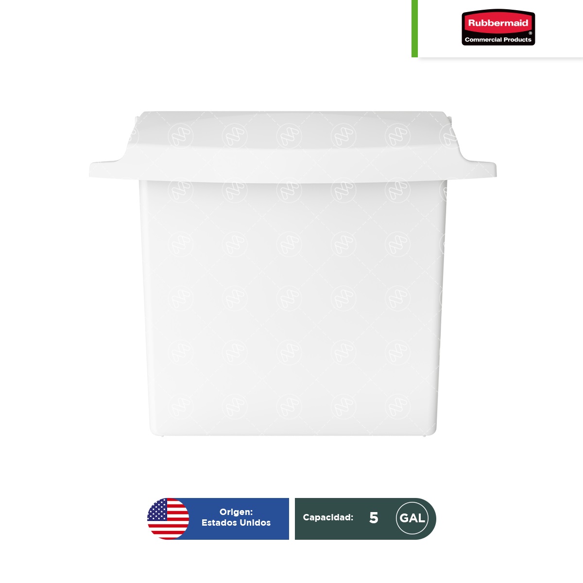 receptaculo para toallas sanitarias con forro rigido rubbermaid blanco 002