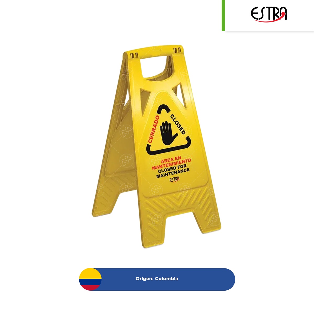 senal plegable de plastico area en mantenimiento estra amarilla 001