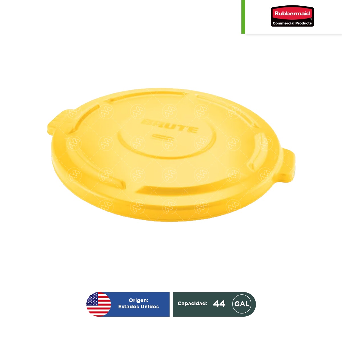 tapa plana para contenedor rubbermaid brute 44 gal amarillo 001