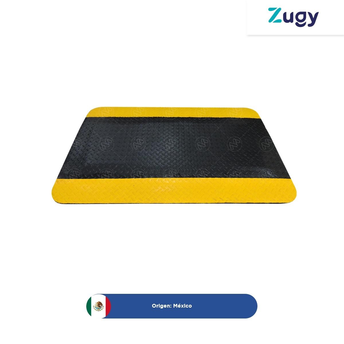 tapete antifatiga zugy 90 x 60 cm negro amarillo 004